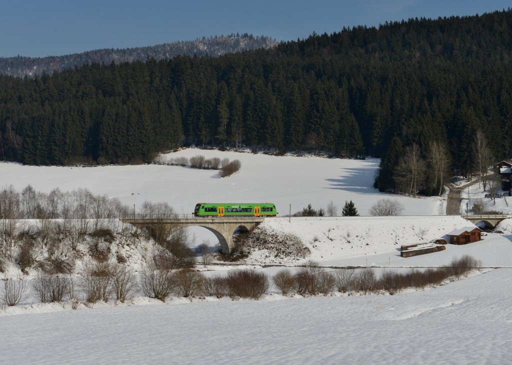 650 650 (VT 15) als RB nach Bodenmais am 11.02.2013 bei Aussenried.