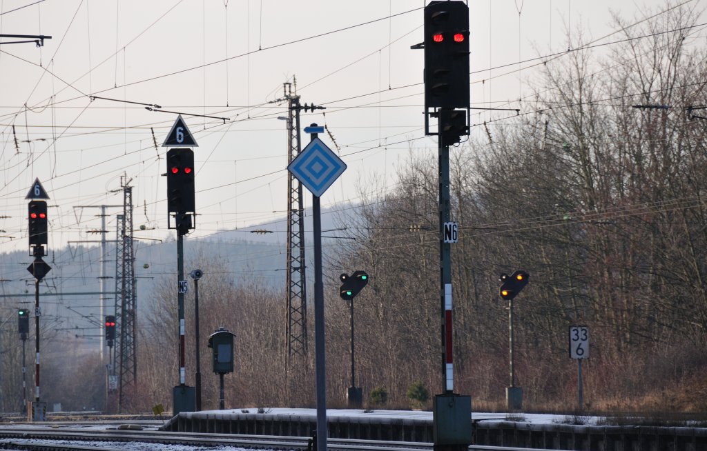 7 Lichtsignale am Bahnhof Neustadt a.d. Aisch.