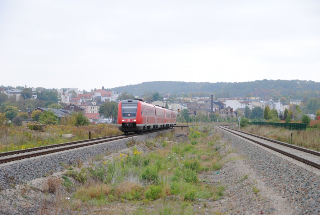 7.10.2010 13:54 DB AG Baureihe 612 529 und 612 xxx als RE aus Zwickau (Sachsen)/Chemnitz nach Gttingen bei der Einfahrt in den Bahnhof Gera Sd. 