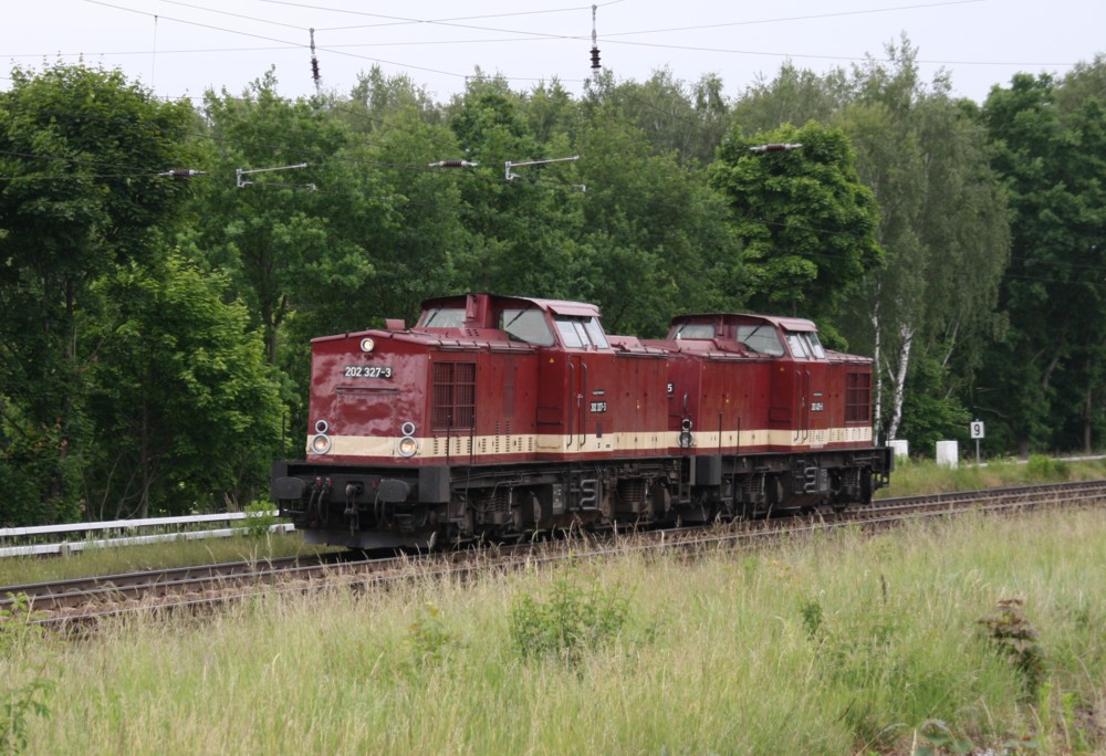 7.6.2012. Immer wieder gern gesehen: 202 327 und 425. Hier bei der Durchfahrt in Zepernick.