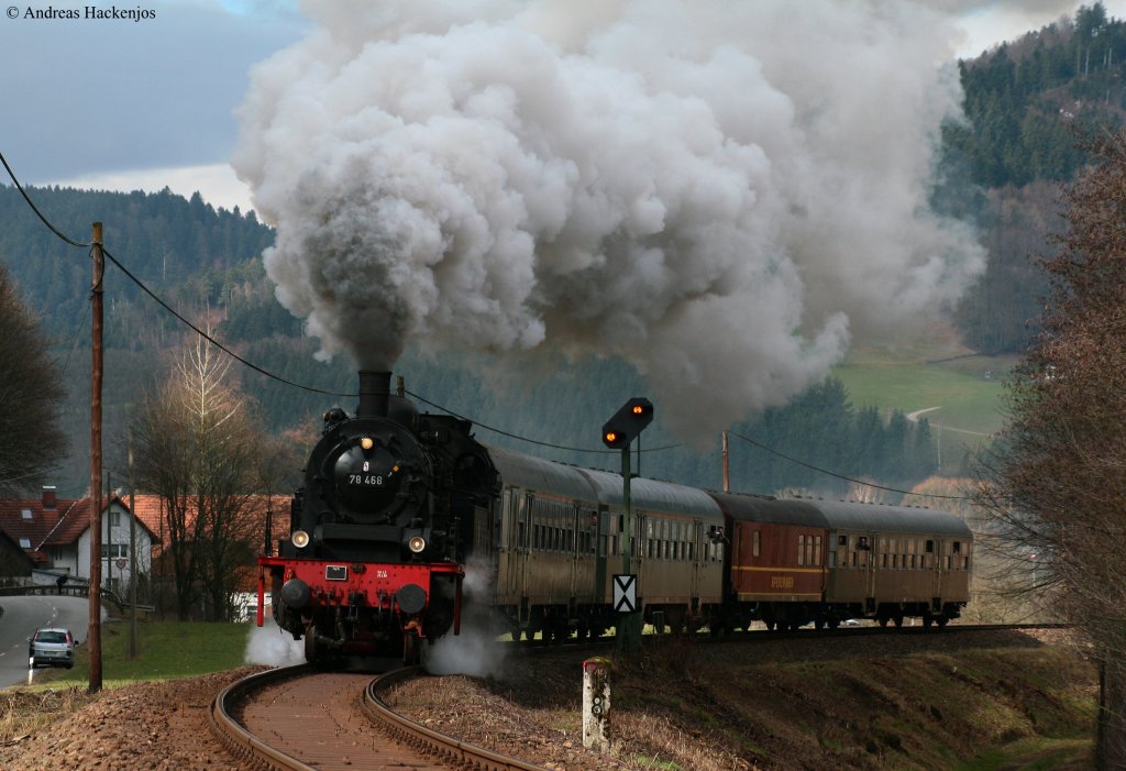 78 468 mit dem DPE 91744 (Hausach-Alpirsbach)  am Evsg Hausach 21.2.10