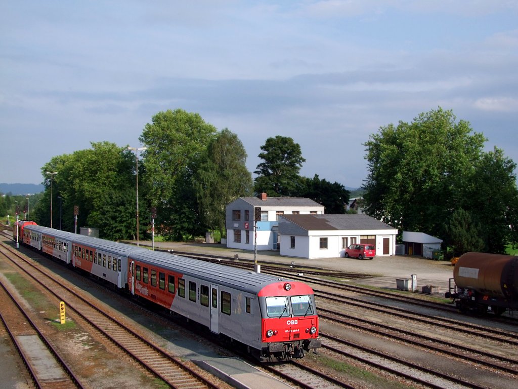 80 73 059-2 erreicht als REX5970 den Bahnhof Ried i.I.;100812