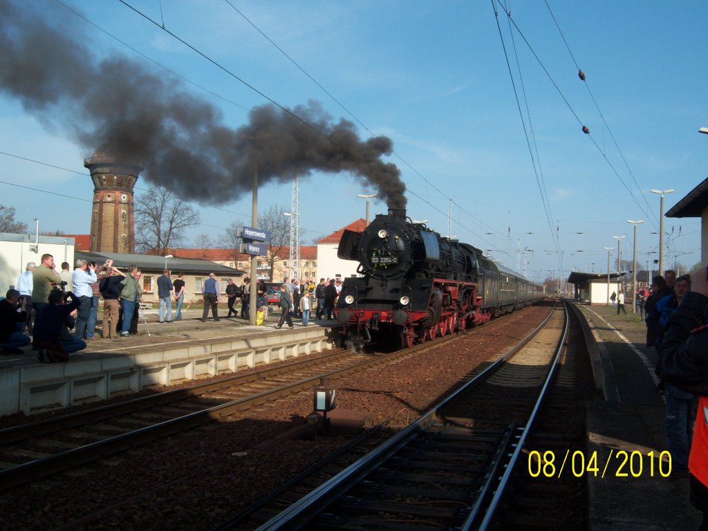 8.4.2010 Dampflok-Sonderzug Abschiedsfahrt 03 2204-0 in Hoyerswerda