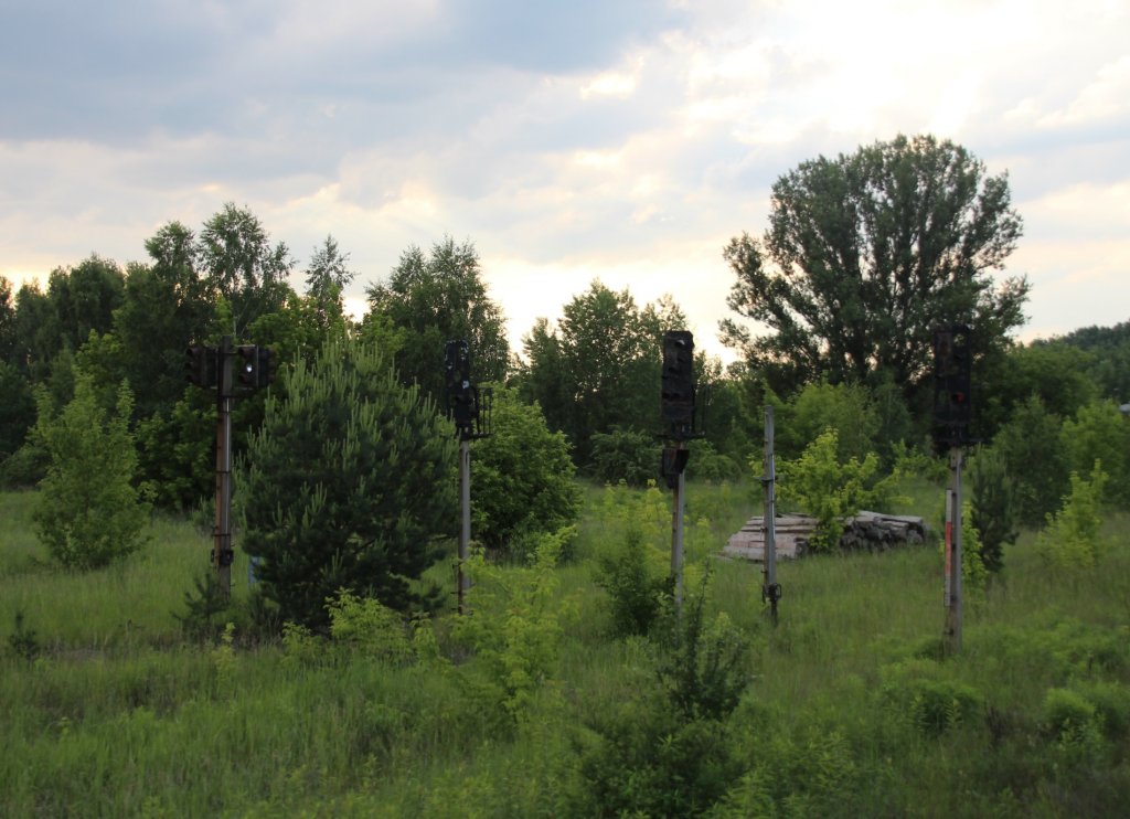 8.6.2013 Ausfahr- oder Zwischen- und Bremsprobesignale auf dem ehem. Rangierbahnhof Berlin-Wuhlheide.