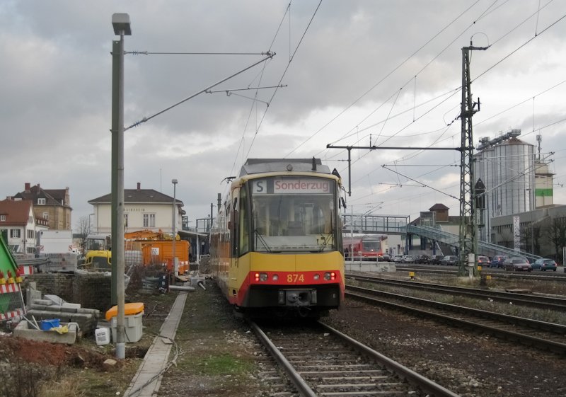 874 der AVG war am 13. Dezember 2009 zu einer Vorfhrfahrt nach Sinsheim gekommen. 