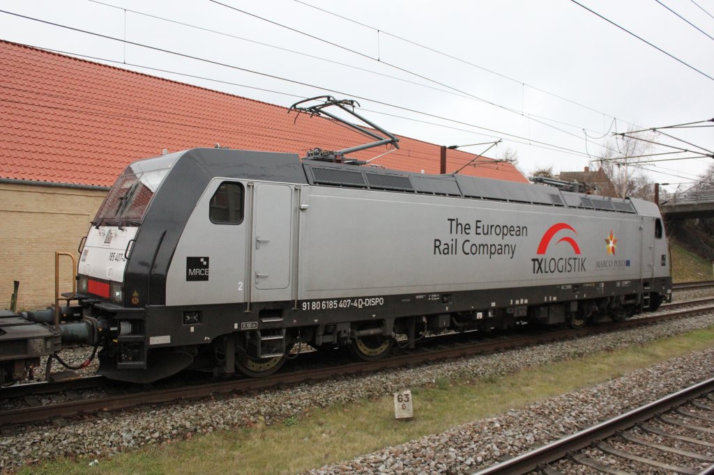 91 80 6185 407-4 D-DISPO mit LAURITZEN-Zug nach Italien, Ejby, Dnemark 24 nov 2012