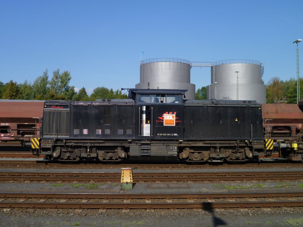 92 80 1203 148-2 D-BBL stand am 18.09.12 mit einem Schotterzug in Marktredwitz.