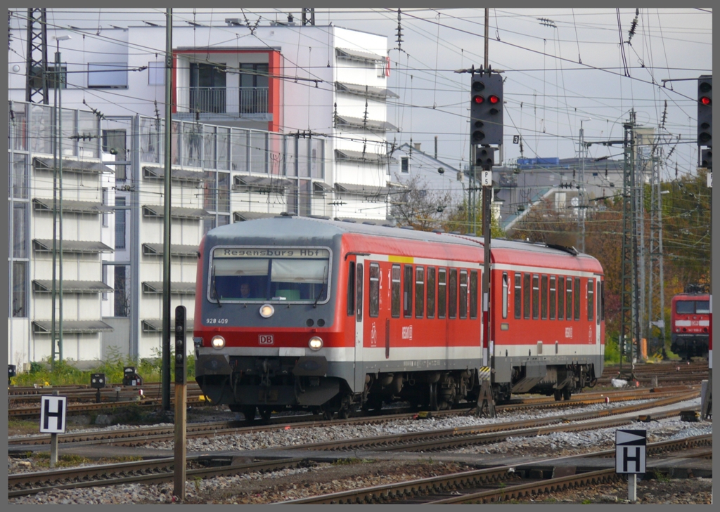 928 409/628 409 erreichen Regensburg. (26.10.2010)