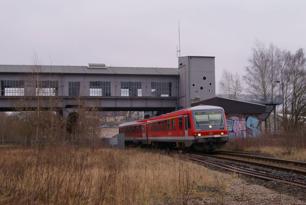 928 512 als RB 47 nach Solingen Hbf zwischen Solingen-Grnewald und Solingen-Mitte am 28.01.2012