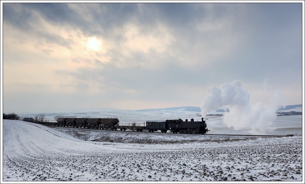 93.1420 vom Verein Neue Landesbahn mit ihrem SGAG 14500 von Korneuburg nach Ernstbrunn am 11.2.2013 am Mollmannsdorfer Berg. 

http://www.landesbahn.at/   
