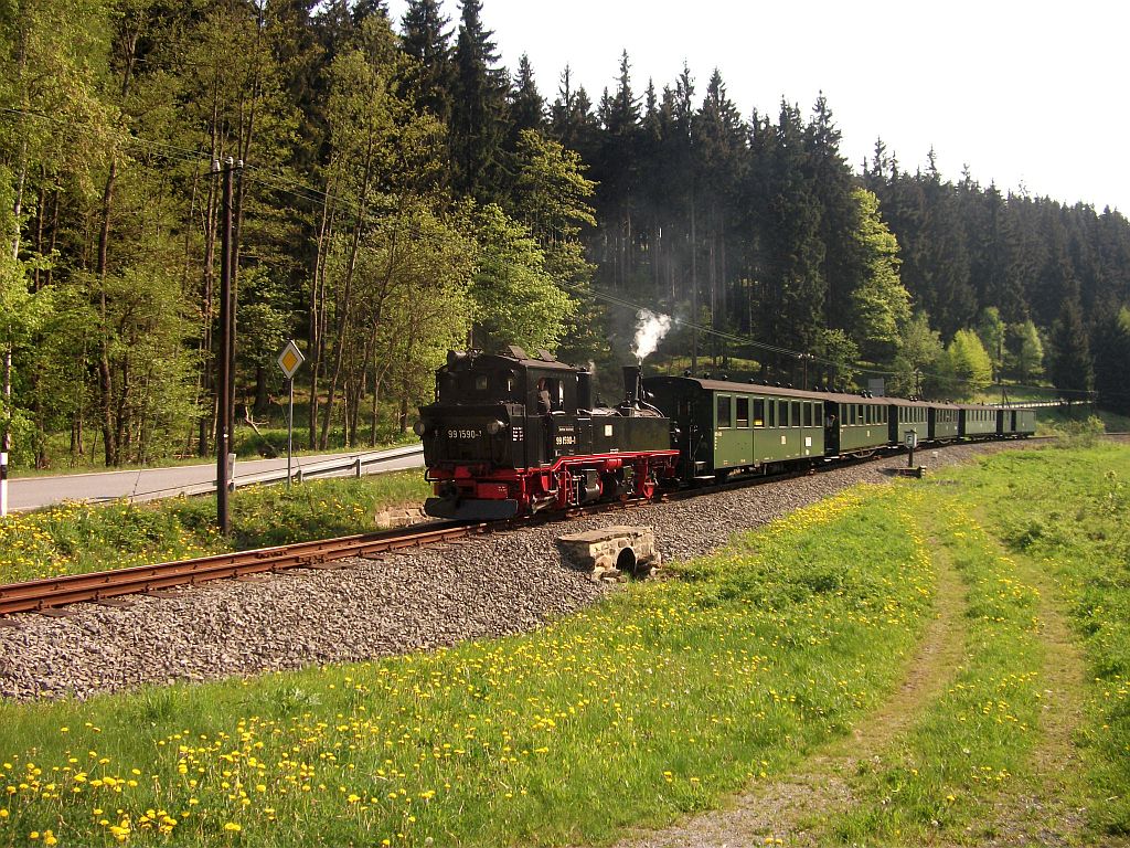 99 1590-1 am 14.05.2011 auf der Pre�nitztalbahn.