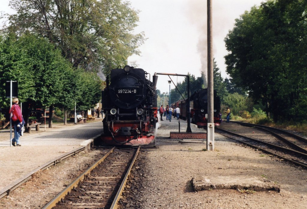 99 7234-0 im Bahnhof Drei Annen Hohne 1995