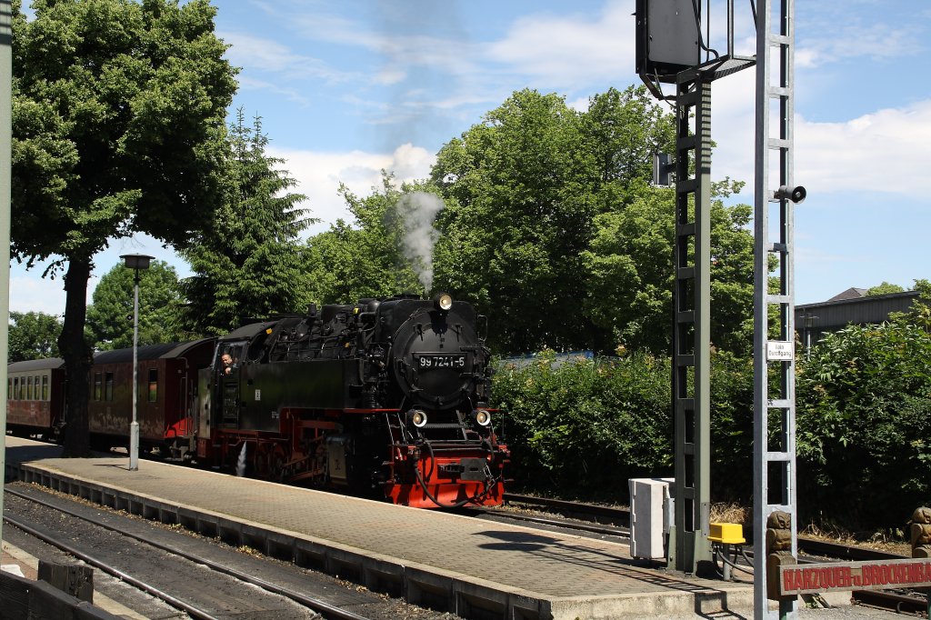 99 7241-5 am 11.06.10 im Bahnhof Wernigerode-Westerntor.