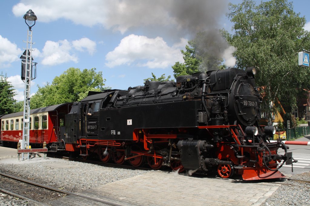 99 7241-5 am 11.06.10 im Bahnhof Wernigerode-Westerntor.