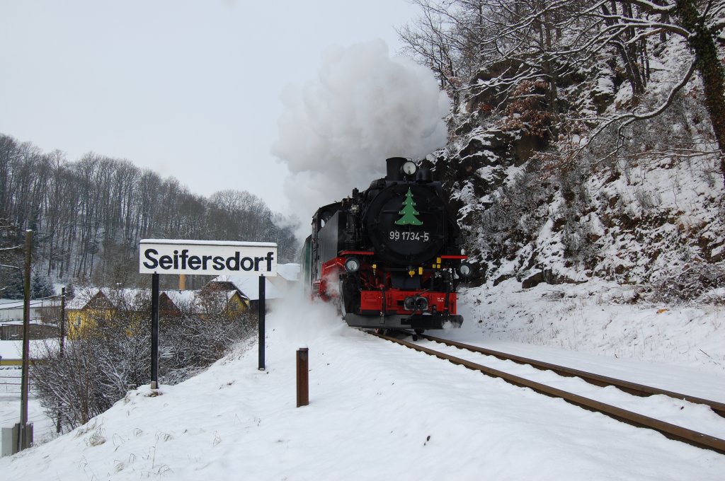 991734-5 auf dem Weg nach Dippoldiswalde
Seifersorf am 17.12.2009