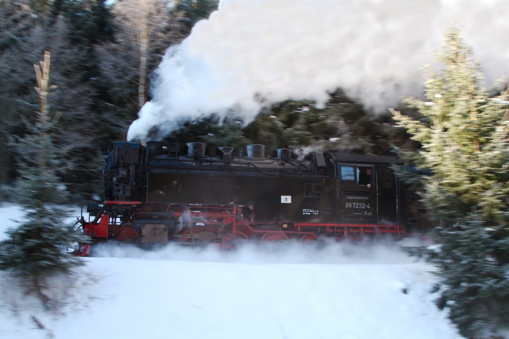 99.7232 am Morgen des 5.3.2013 in voller Fahrt nach Harzgerode.