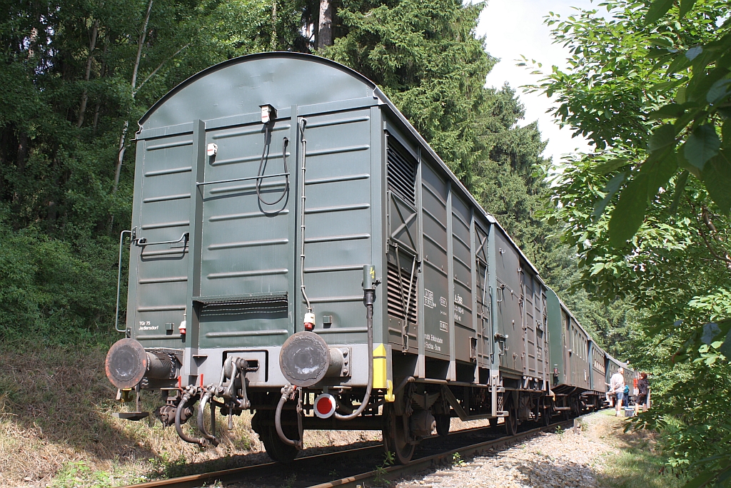 A-ÖBB Gbkks-vx 42 81 1535 103-6 am Zugschluss des SREX 16010  Reblaus-Express  in der Hst. Anglerparadies Hessendorf am 31.Juli 2010