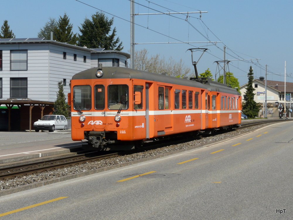 AAR - Extrazug fr`s Bahnforum Schweiz mit dem Steuerwagen BDt 84 und Triebwagen Be 4/4 13 in Schftland Nordweg am 17.04.2011

