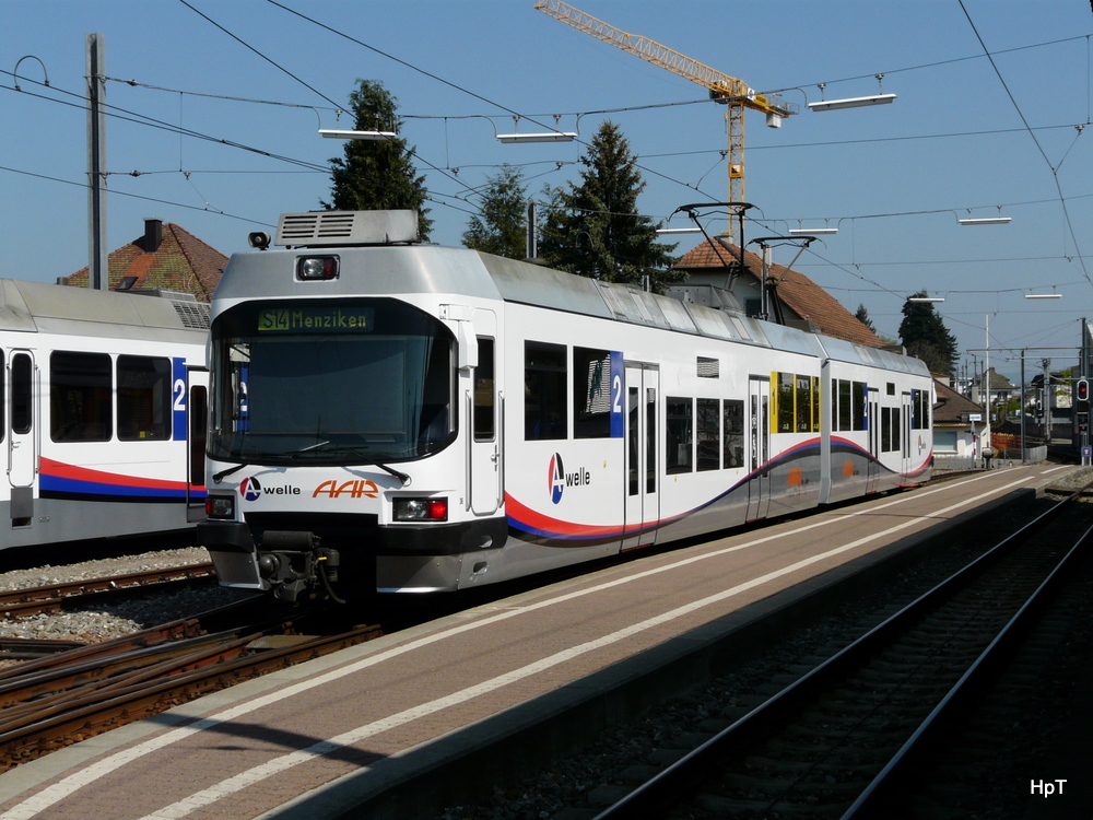 AAR - Treibwagen Be 4/8 36 im Bahnhof von Schftland am 17.04.2011