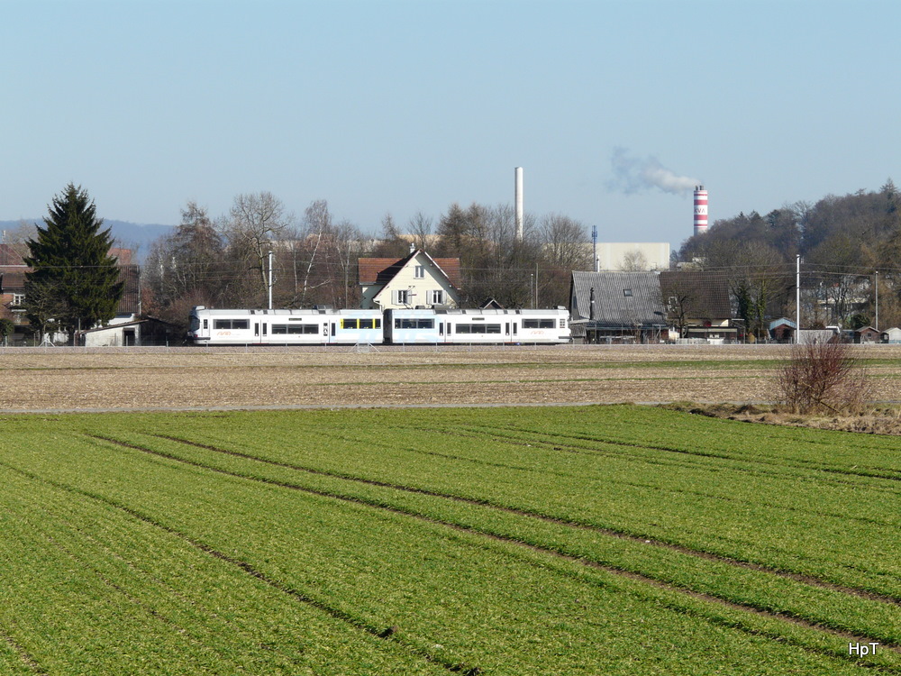 AAR - Triebwagen ABe 4/8 .. unterwegs zwischen Suhr und Buchs/AG am 05.02.2011

