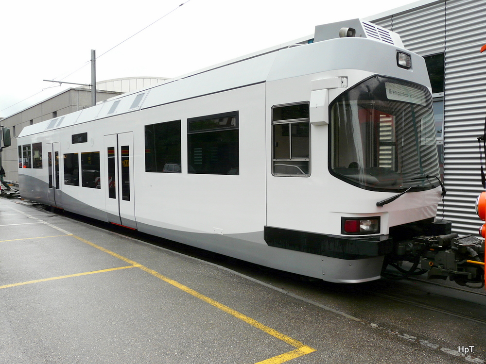 AAR - Zum Ersten mal auf den Geleisen der AAR 1/2 Teil des Triebwagen ex BD Be 4/8 22 in Schftland am 23.07.2010