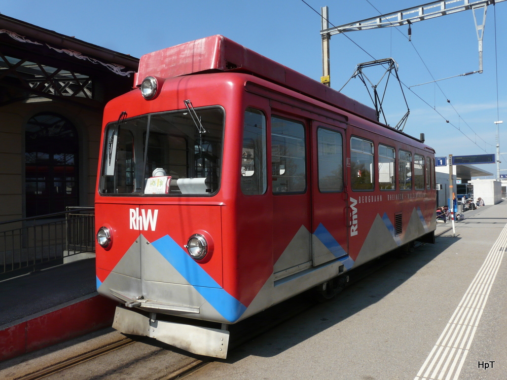 AB / RhW -  Zahnradtriebwagen BDeh 1/2  1 im Bahnhof von Rheineck am 26.03.2012