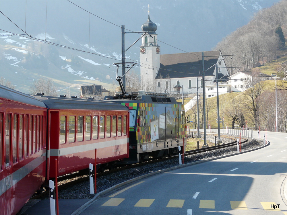 AB - Ge 4/4 1 mit Regio unterwegs nach Weissbad am 26.03.2012