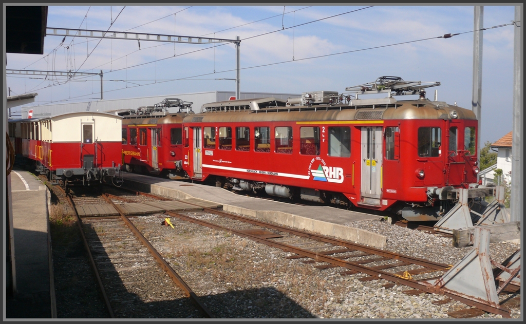 ABDeh 2/4 23 und 24 stehen abgestellt in Heiden. (29.09.2011)