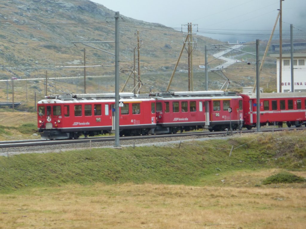 ABe 44'' 44 und 48 in Bernina Lagalb am 17.09.2010.