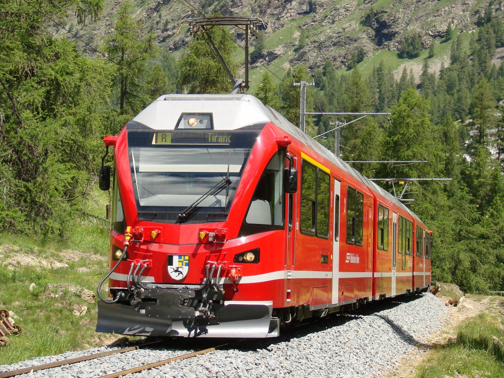ABe 8/12 3515 - Zwischen Pontresina und Surovas - 19-06-2011
