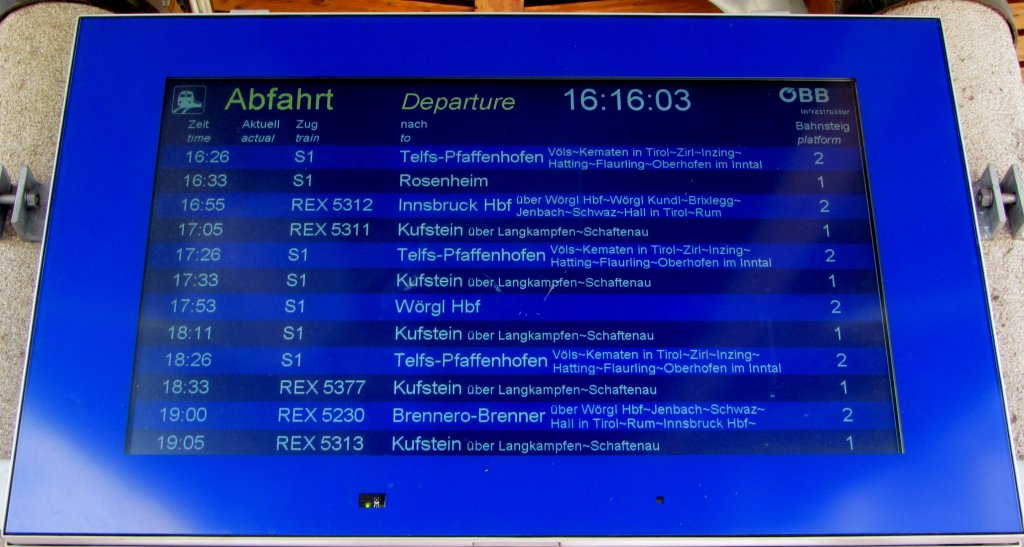 Abfahrtsbersicht von Kirchbichl am 2.5.2012.