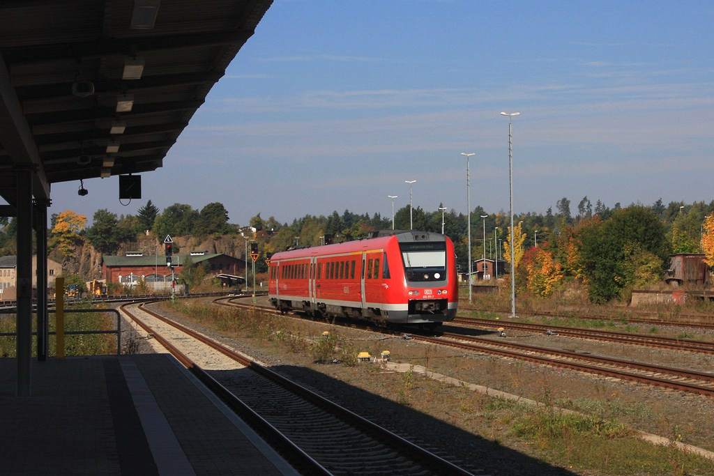 Abgestellt war wegen Bauarbeiten 612 011/511 am 28.09.2008 in Plauen ob. Bf.