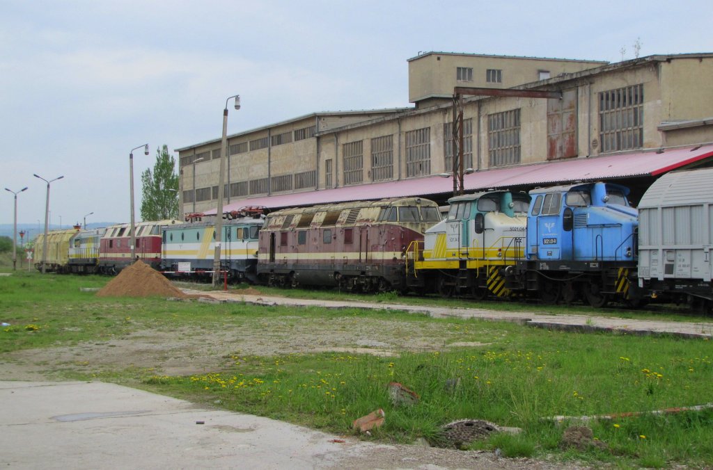 Abgestellte Lokomotiven bei ARCO in Karsdorf; 01.05.2010