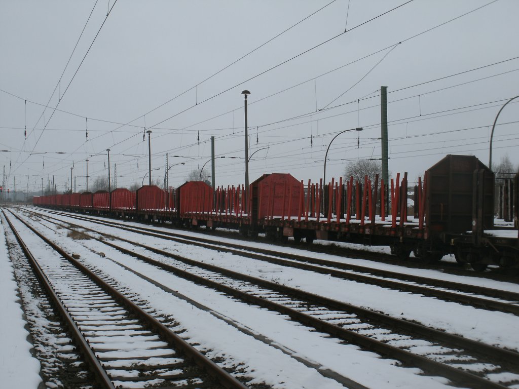 Abgestellte Ros-t Wagen,am 16.Februar 2013,in Bergen/Rgen.