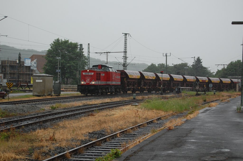 Adam 12 mit dem DGS 94389, am 12.06.2010 bei der Durchfahrt durch den Bahnhof Altenbeken.