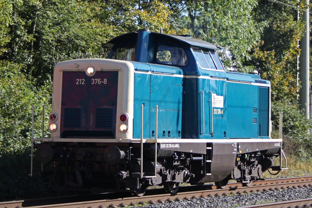 Aggerbahn 212 376 am 30.9.11 als Lz bei der Durchfahrt durch Ratingen-Lintorf.