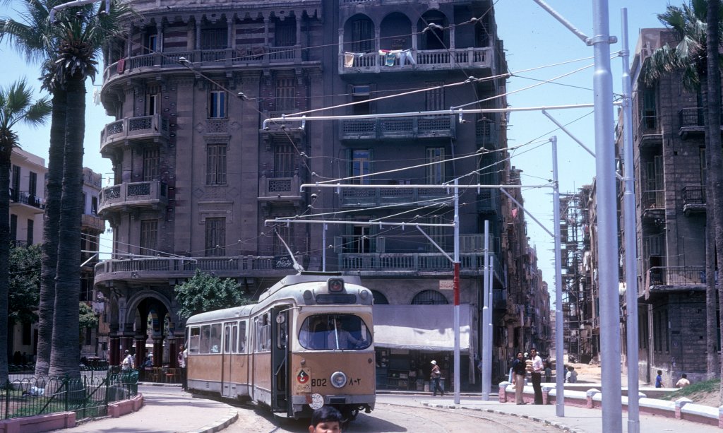 Alexandria SL 4 (Dwag-GT6 802, ex-KS 802) Hst Abo El Abba Moschee am 12. Juni 1974.
