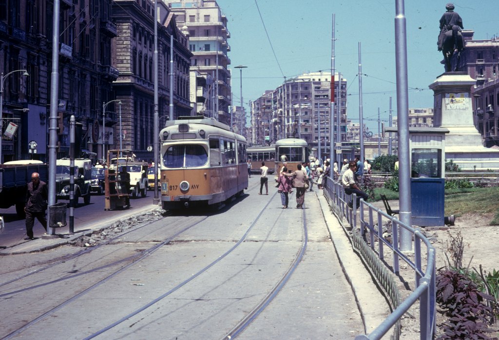 Alexandria SL 9 (Düwag-GT6 817, ex-Kopenhagen Strassenbahnen 817) am 10. Juni 1974.