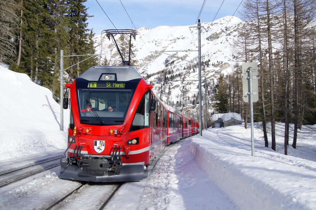 Allegra wartet auf Kreutzung in Richtung Alp Grm