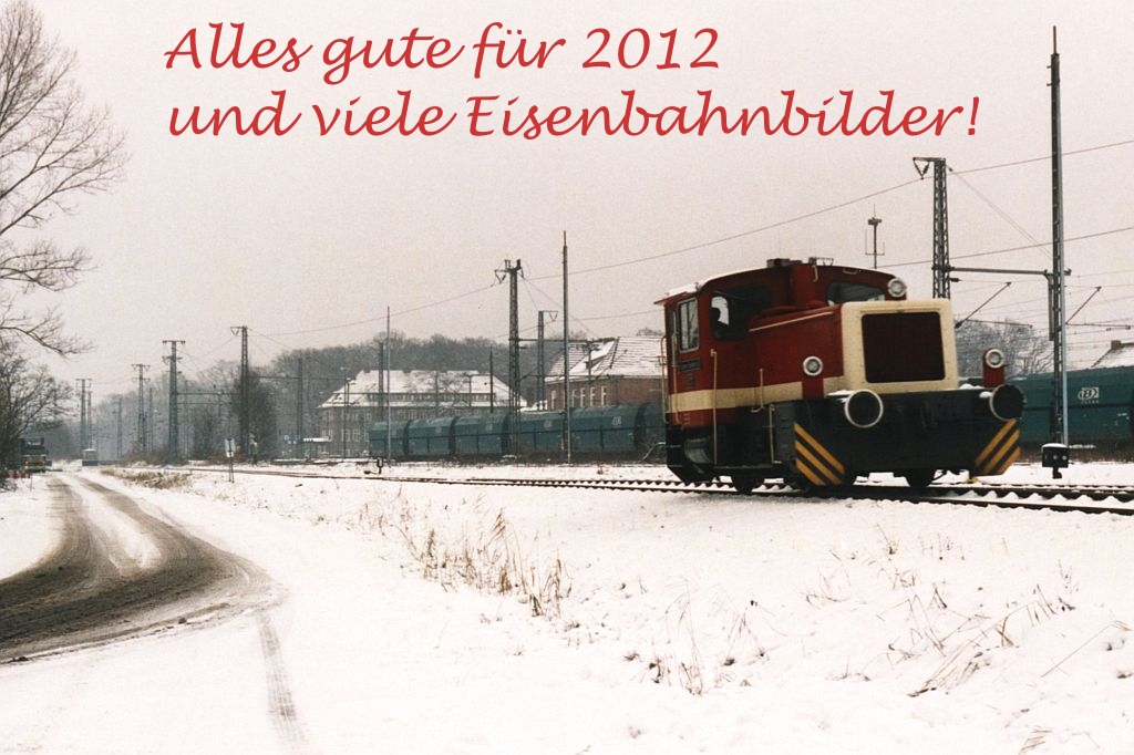 Alles Gute fr 2012! Zum Bild: D1 der Bentheimer Eisenbahn AG mit Sperrfahrt 308 zwischen Ochtrup-Brechte und Bad Bentheim in Bad Bentheim am 28-12-2000. Bild und scan: Date Jan de Vries. 
