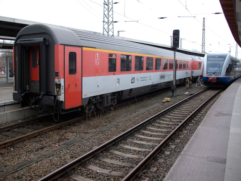 Als letzter Wagen lief am 18.Januar 2011,ab Stralsund,im EC 379 nach Brno,dieser CD-Wagen Ampz 73 54 10-91 006-2 mit.