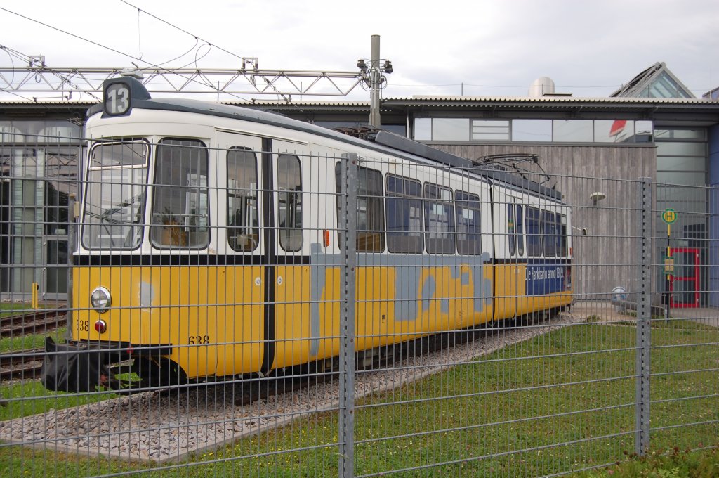 Alter GT4 der Stuttgarter Straenbahn im Betriebshof 3 in Remseck 