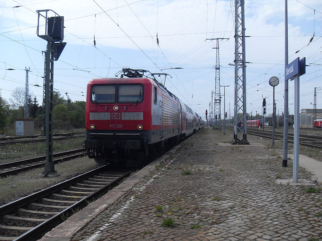 Am 01.05.2012 fuhr 112 139 mal wieder die RB29 von Stendal nach Salzwedel und zurck.