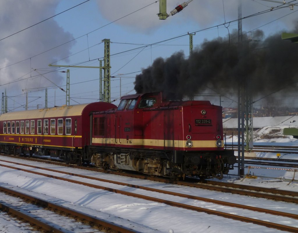 Am 02.03.13 hatte die Lbauer 52 8080-5 ihre letzte Fahrt nach Chemnitz, hier die Ausfahrt in Chemnitz Hbf. Hier der Nachschu mit Schublok 112 331-4, die auch unter Dampf stand;).