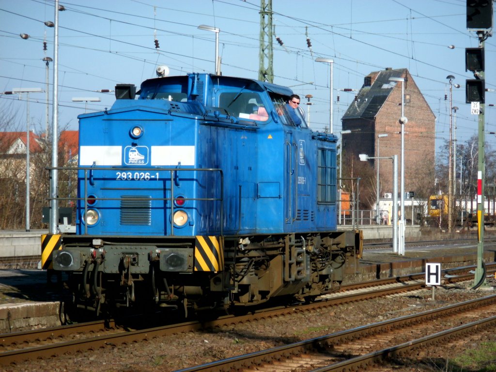 Am 02.03.2013 ging 293 026 in Stendal in die Abstellung.Sie ist die Knotenlok zwischen Stendal und Niedergrne.