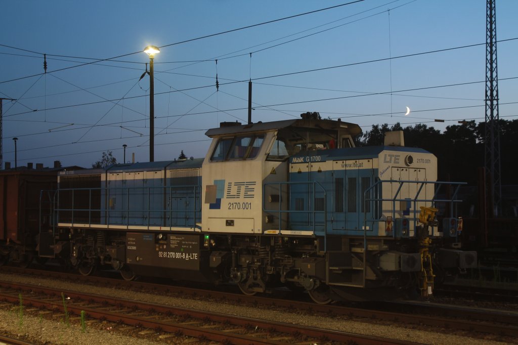 Am 05.07.2011 stand LTE 2170.001 der LTE am Schluss eines Eas-Wagen Zuges in Eberswalde HBF.