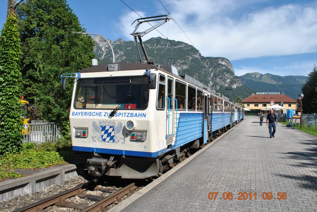 am 07.06.2011 ist das Wetter fr den Ausstieg super.Umsteigen in Eibsee.