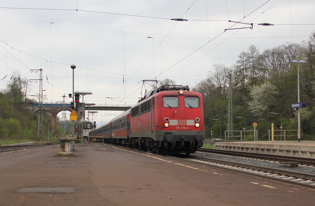 Am 1. Mai 2013 war Kirchentag in Hamburg. Zu diesem Anlass fuhren auch etwaige Sonderzge dorthin. Den Anfang in Eichenberg machte die 115 278-4 mit ihrem Sonderzug aus Saarbrcken.