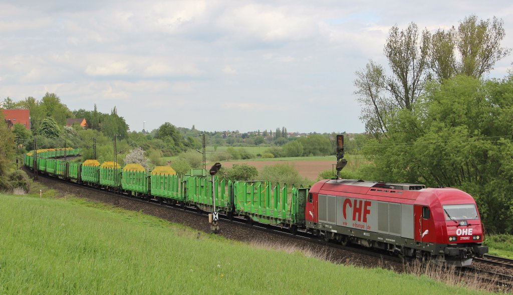 Am 10.Mai 2013 war OHE 270082 (223 103) kurz vor Elze(Han) mit einem leeren Holzzug auf dem Weg nach Bodenfelde.