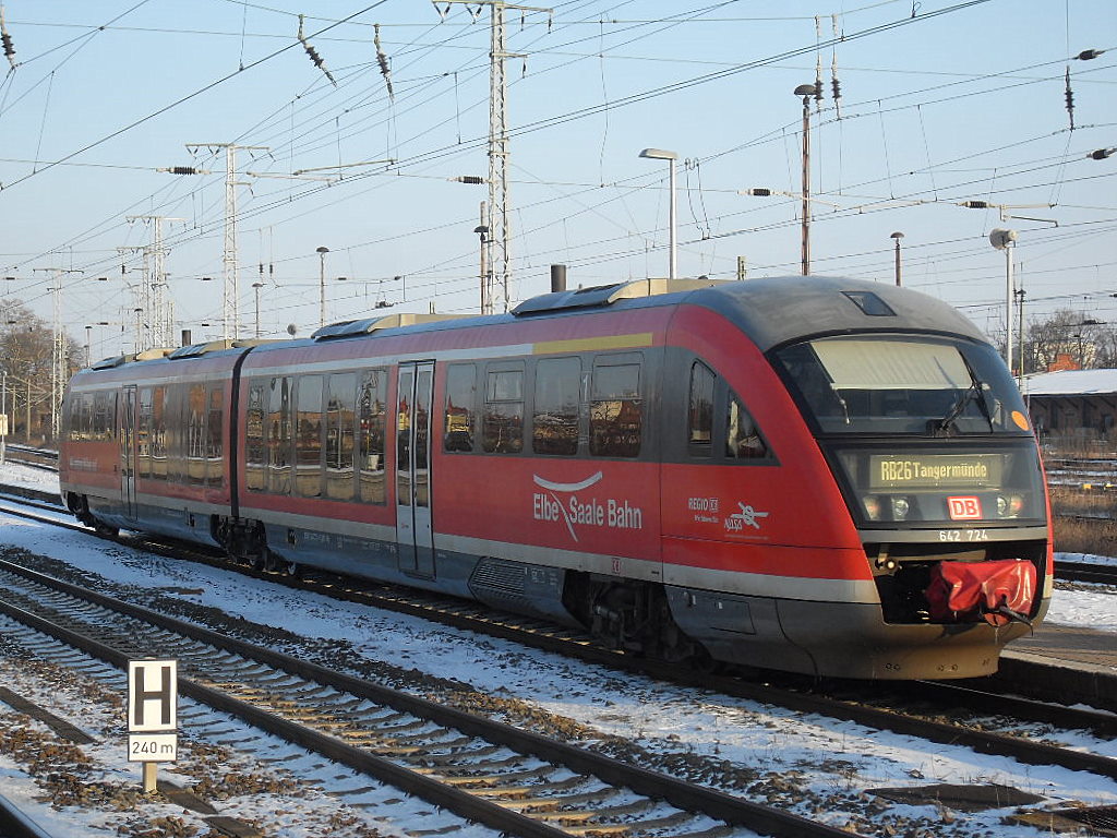 Am 11.02.2012 fuhr der 642 224/724 von Stendal nach Tangermnde.